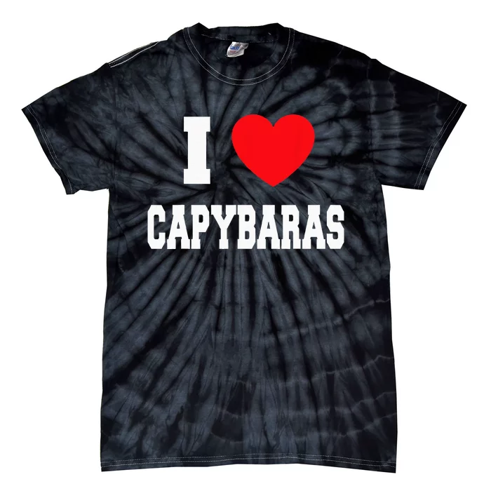 I Love Capybaras Tie-Dye T-Shirt