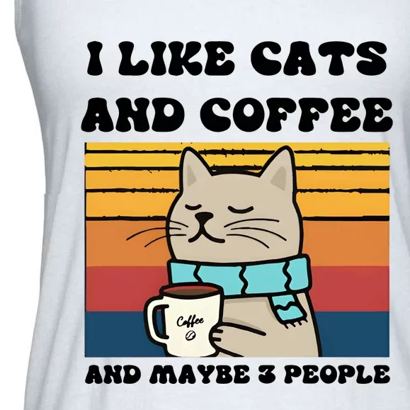 I Like Cats And Coffee Funny Cat Ladies Essential Flowy Tank