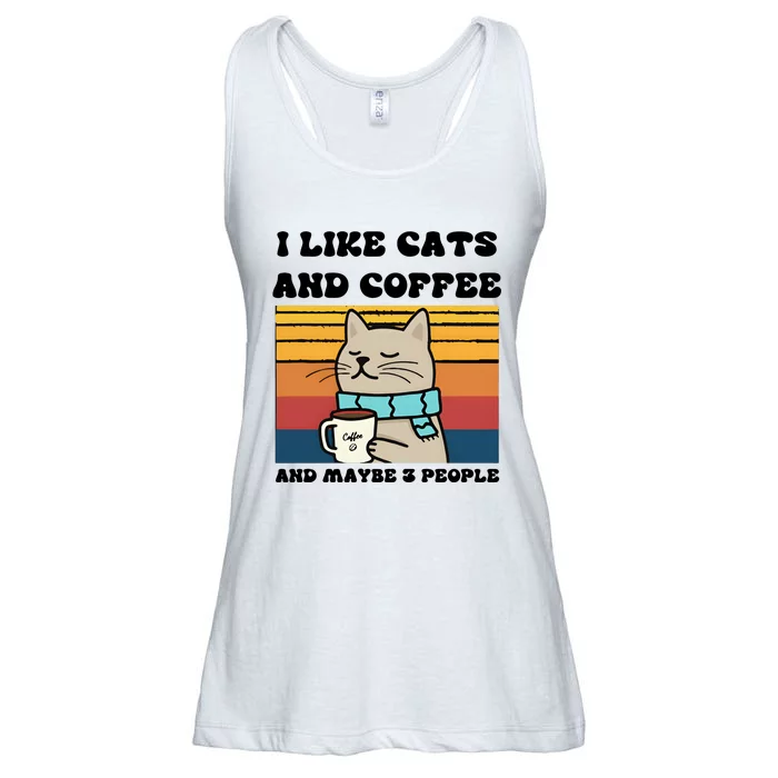 I Like Cats And Coffee Funny Cat Ladies Essential Flowy Tank