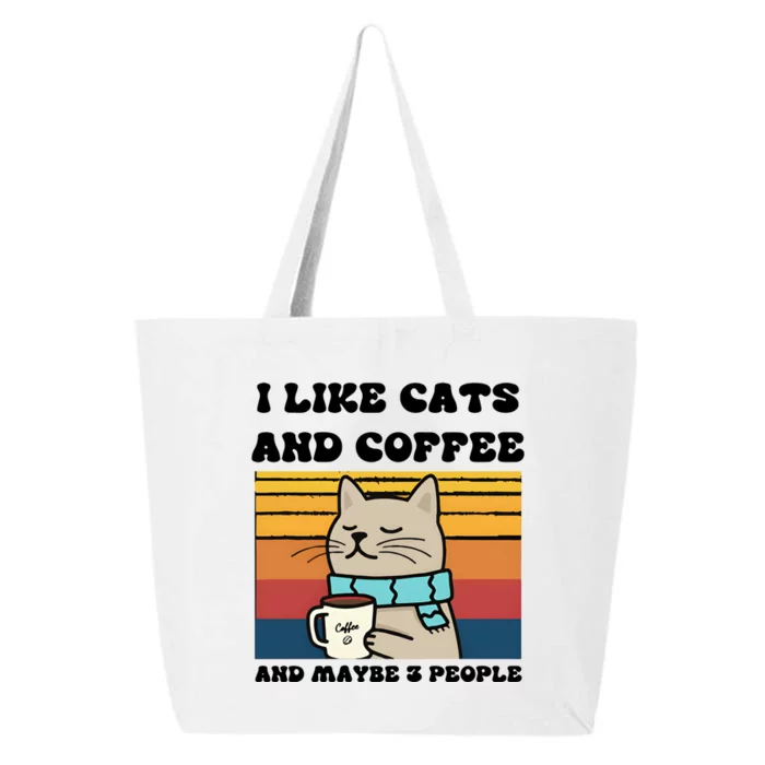 I Like Cats And Coffee Funny Cat 25L Jumbo Tote