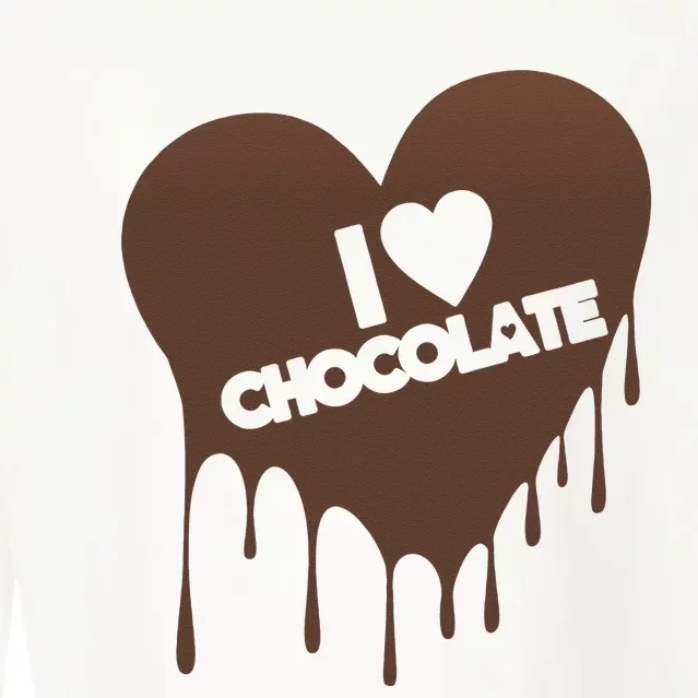 I Love Chocolate Candy Heart Lover Cropped Pullover Crew