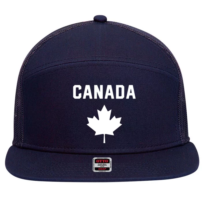 I Love Canada Minimalist Canadian Flag 7 Panel Mesh Trucker Snapback Hat