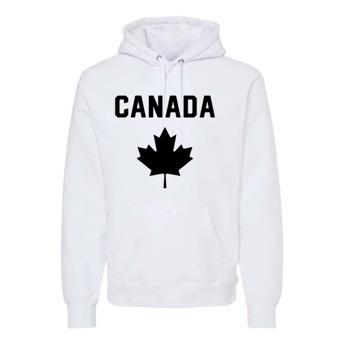 I Love Canada Minimalist Canadian Flag Premium Hoodie