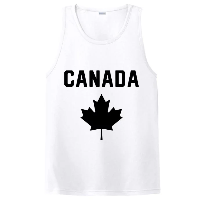 I Love Canada Minimalist Canadian Flag Performance Tank