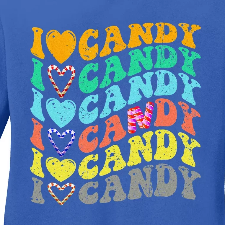 I Love Candy Halloween Party Cute Trick Or Treat Candyland Ladies Long Sleeve Shirt