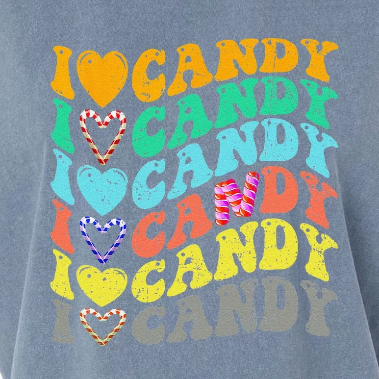 I Love Candy Halloween Party Cute Trick Or Treat Candyland Garment-Dyed Women's Muscle Tee