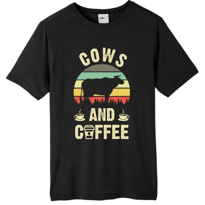 I like Cows & Coffee Funny vintage Pet theme lover ChromaSoft Performance T-Shirt