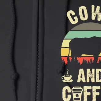 I like Cows & Coffee Funny vintage Pet theme lover Full Zip Hoodie