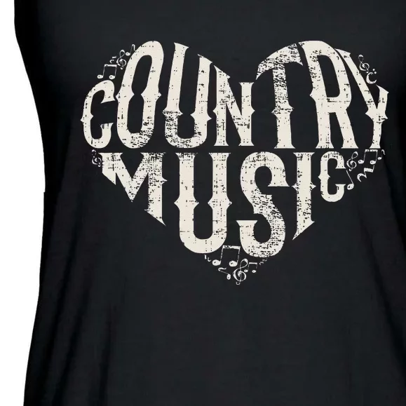 I Love Country Design Country Music Lover Gift Idea Ladies Essential Flowy Tank