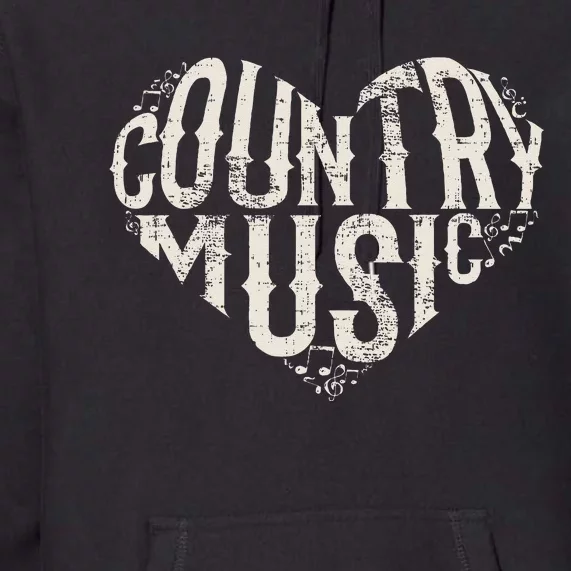 I Love Country Design Country Music Lover Gift Idea Premium Hoodie