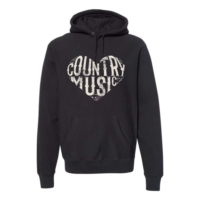 I Love Country Design Country Music Lover Gift Idea Premium Hoodie