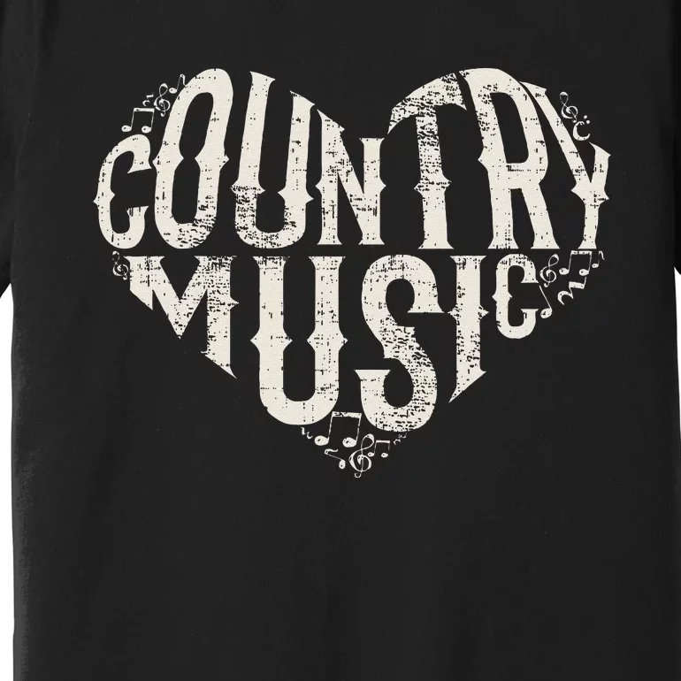 I Love Country Design Country Music Lover Gift Idea Premium T-Shirt