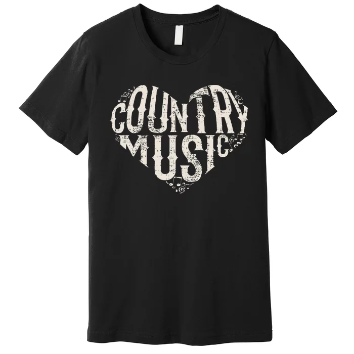 I Love Country Design Country Music Lover Gift Idea Premium T-Shirt