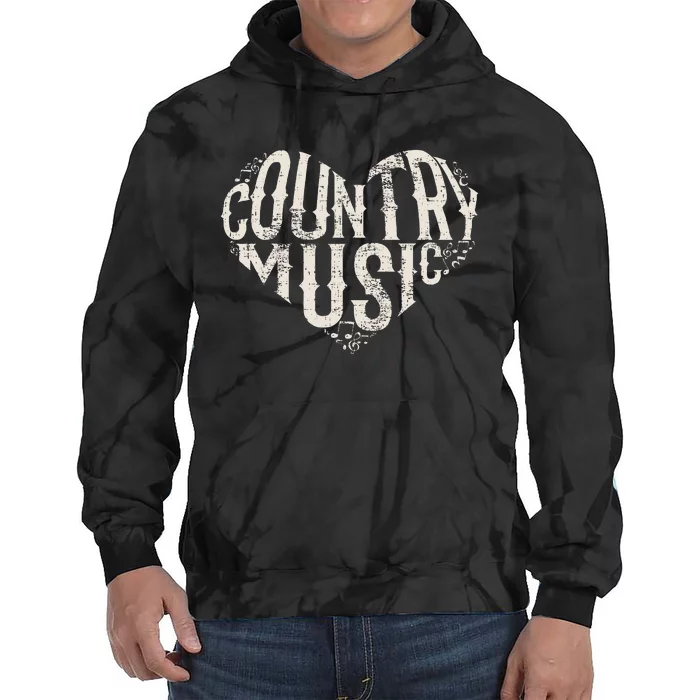 I Love Country Design Country Music Lover Gift Idea Tie Dye Hoodie