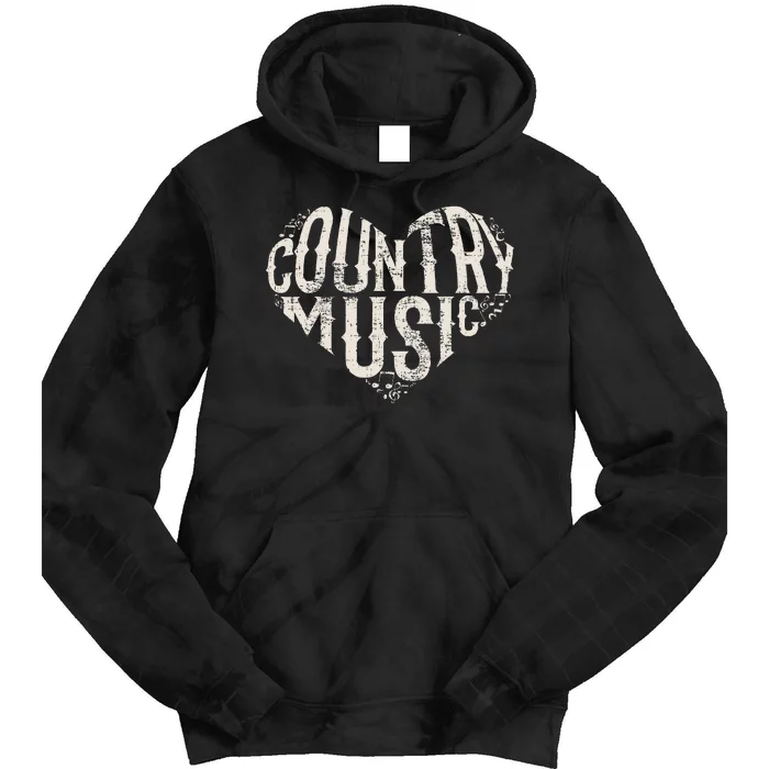 I Love Country Design Country Music Lover Gift Idea Tie Dye Hoodie