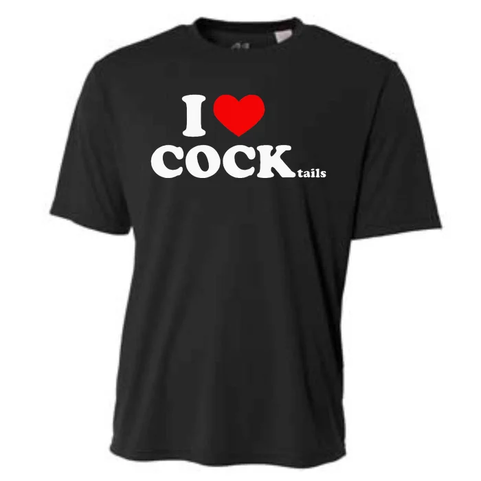 I Love Cocktails I Heart Cocktail Funny Drinking Party Cooling Performance Crew T-Shirt