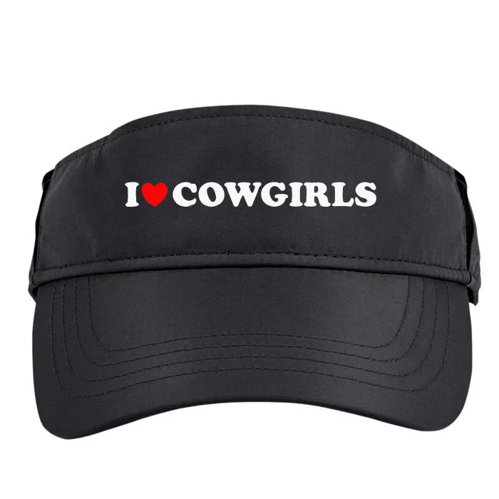 I Love Cow I Heart Cow Lover Funny Cowboy Lover Adult Drive Performance Visor