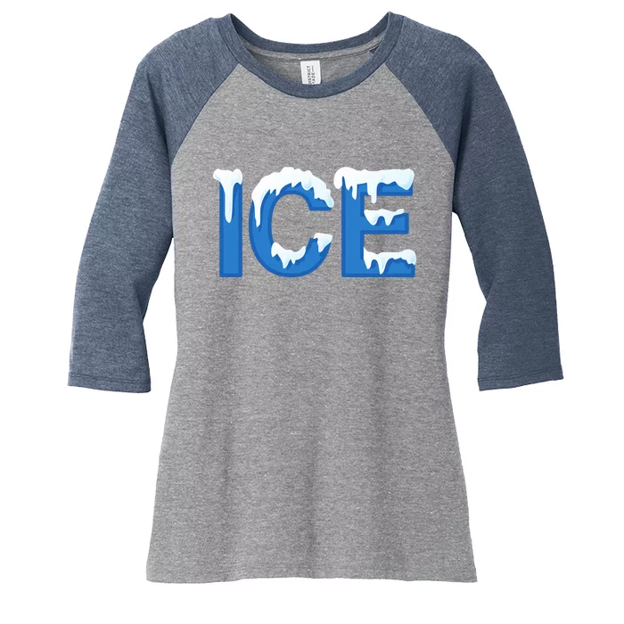 Ice Logo Costume Women's Tri-Blend 3/4-Sleeve Raglan Shirt