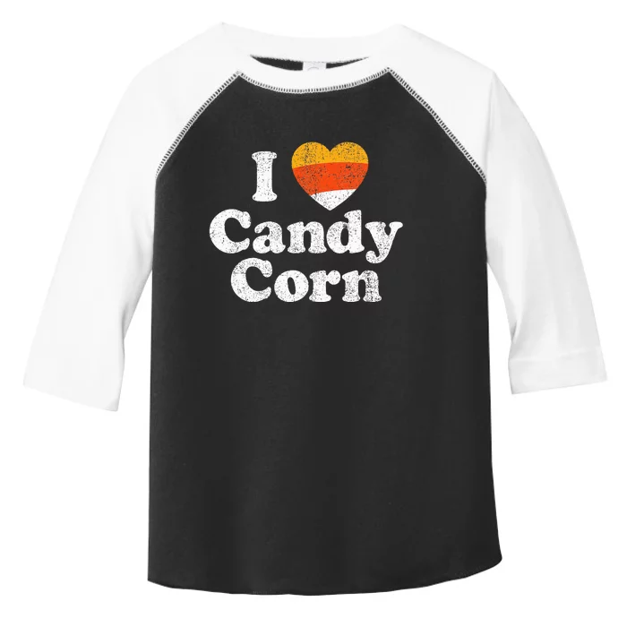 I Love Candy Corn Funny Halloween Retro 80's 70's Costume Toddler Fine Jersey T-Shirt