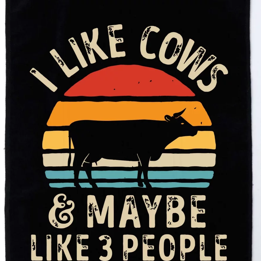 I Like Cows And Maybe Like 3 People Cow Farm Farmer Retro Platinum Collection Golf Towel