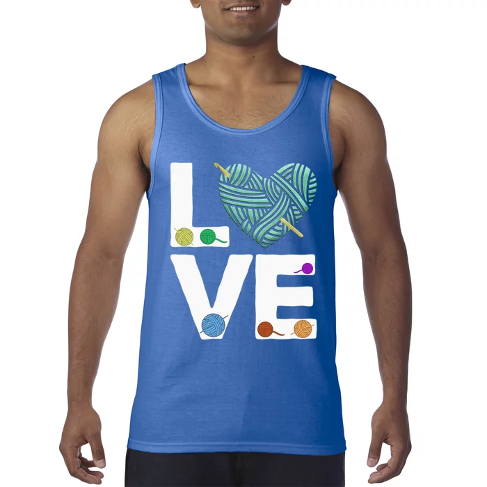 I Love Crochet And Knitting Great Gift Funny Crocheting Lover Gift Tank Top