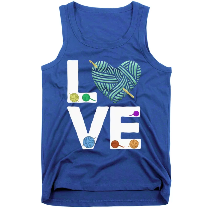 I Love Crochet And Knitting Great Gift Funny Crocheting Lover Gift Tank Top