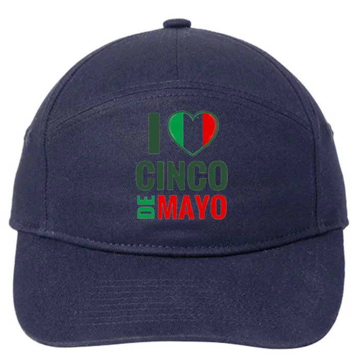 I Love Cinco De Mayo 7-Panel Snapback Hat