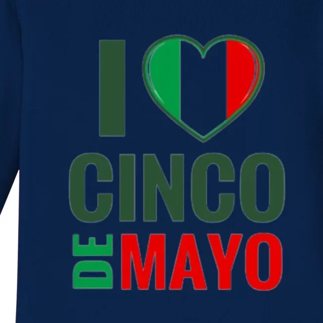 I Love Cinco De Mayo Baby Long Sleeve Bodysuit