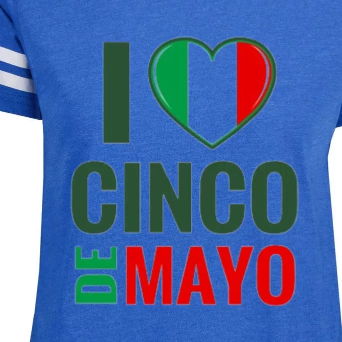 I Love Cinco De Mayo Enza Ladies Jersey Football T-Shirt