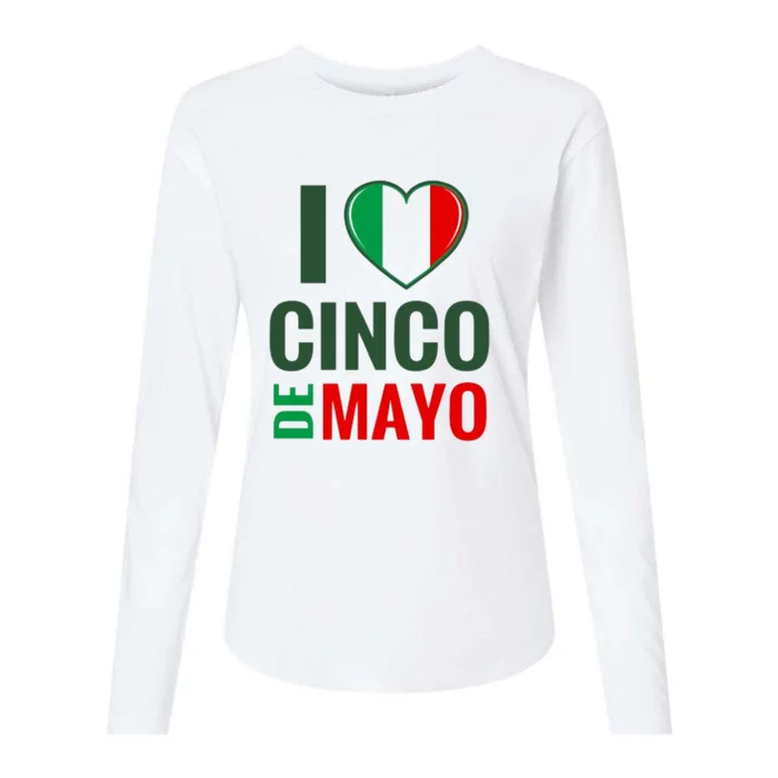 I Love Cinco De Mayo Womens Cotton Relaxed Long Sleeve T-Shirt