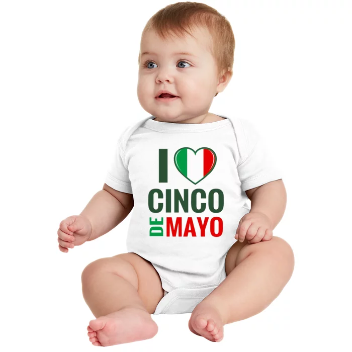 I Love Cinco De Mayo Baby Bodysuit