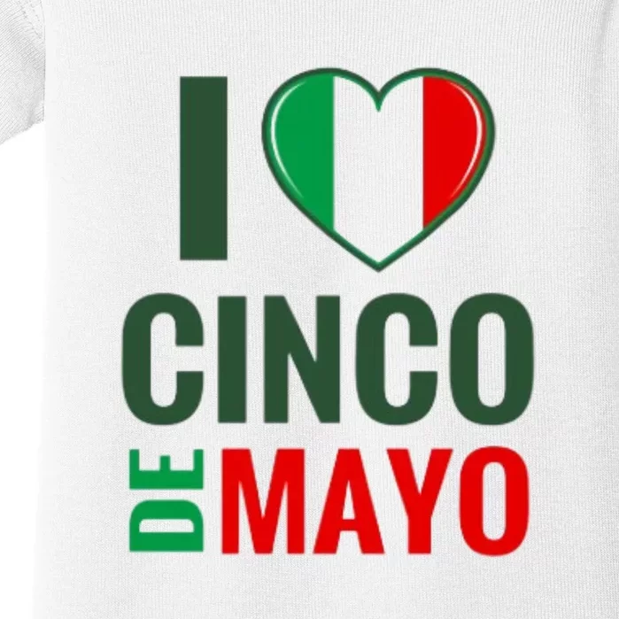 I Love Cinco De Mayo Baby Bodysuit