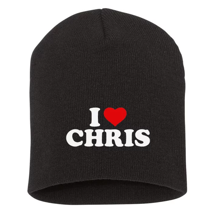 I Love Chris Short Acrylic Beanie