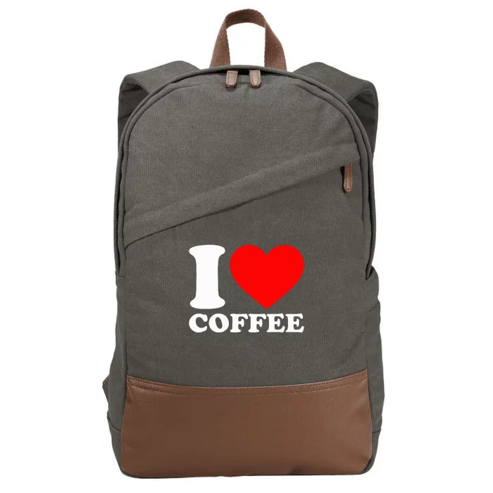 I Love Coffee Cotton Canvas Backpack