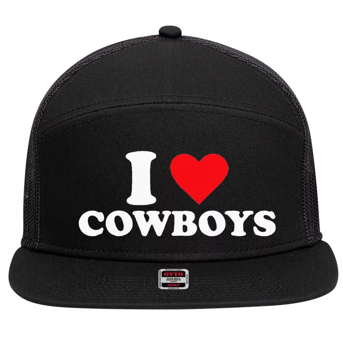 I Love Cow 7 Panel Mesh Trucker Snapback Hat