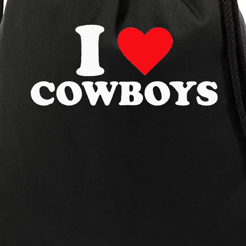 I Love Cow Drawstring Bag