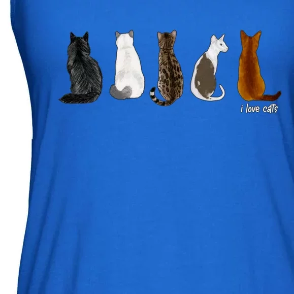 I Love Cats For Cat Lovers Gift Ladies Essential Flowy Tank