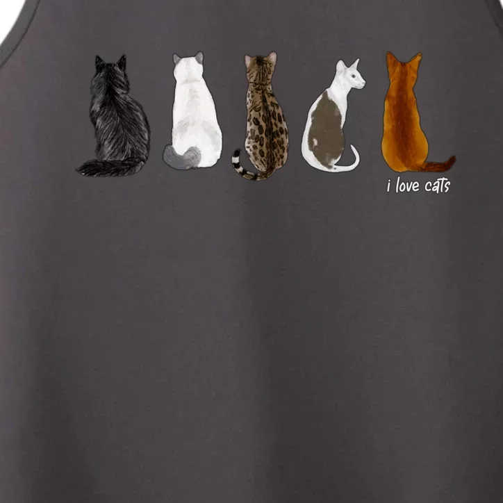 I Love Cats For Cat Lovers Gift Performance Tank