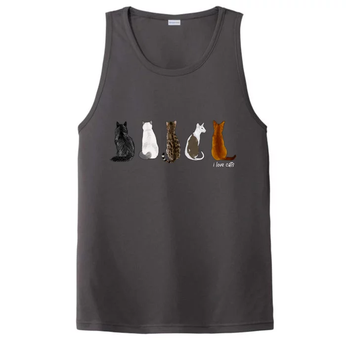 I Love Cats For Cat Lovers Gift Performance Tank