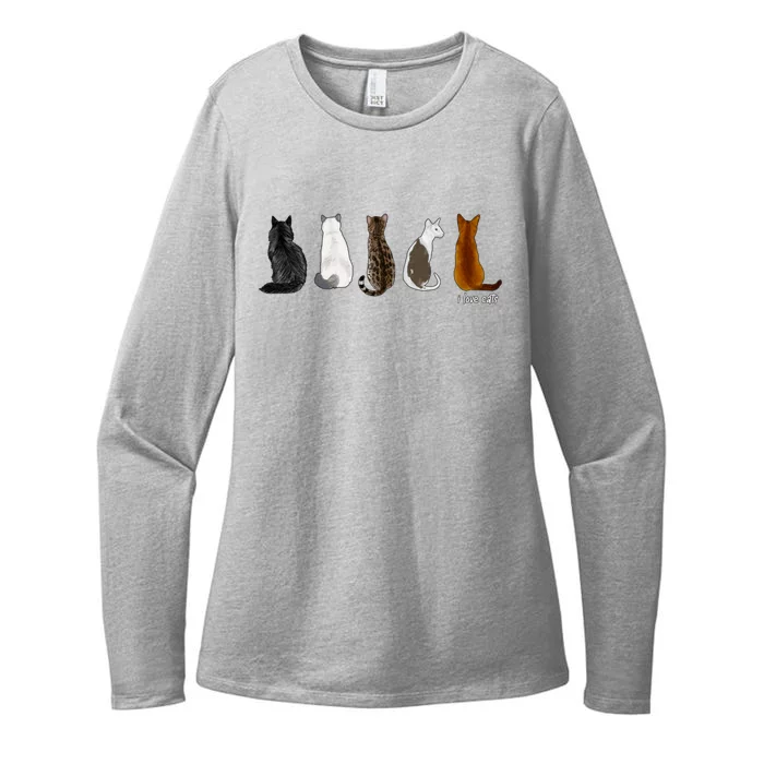 I Love Cats For Cat Lovers Gift Womens CVC Long Sleeve Shirt