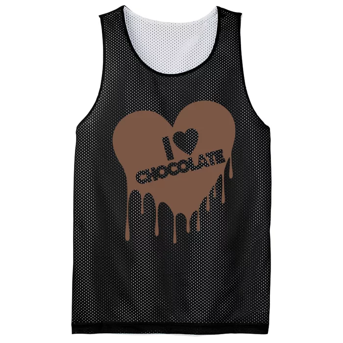 I Love Chocolate Candy Heart Lover Mesh Reversible Basketball Jersey Tank