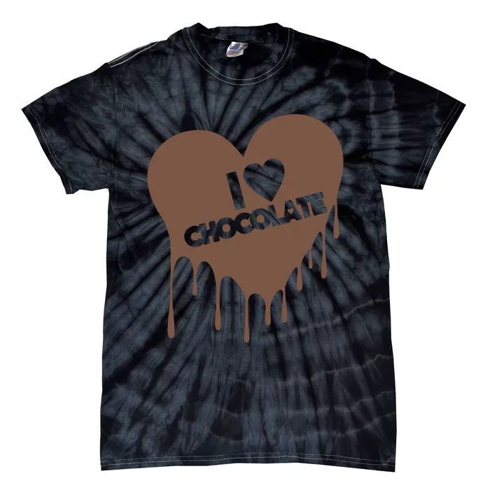 I Love Chocolate Candy Heart Lover Tie-Dye T-Shirt