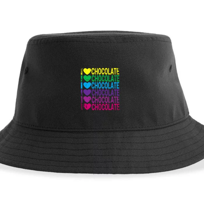 I Love Chocolate I Heart Chocolate Rainbow Sustainable Bucket Hat