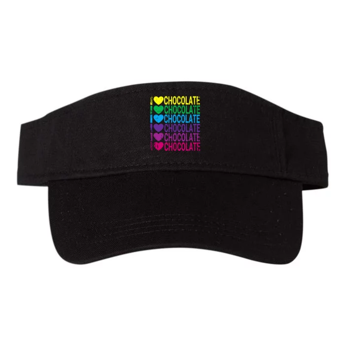 I Love Chocolate I Heart Chocolate Rainbow Valucap Bio-Washed Visor