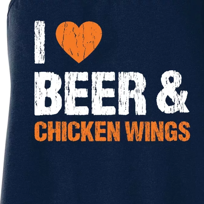 I Love Chicken Wings & Beer Funny Food Eating Lover Gift Women's Racerback Tank