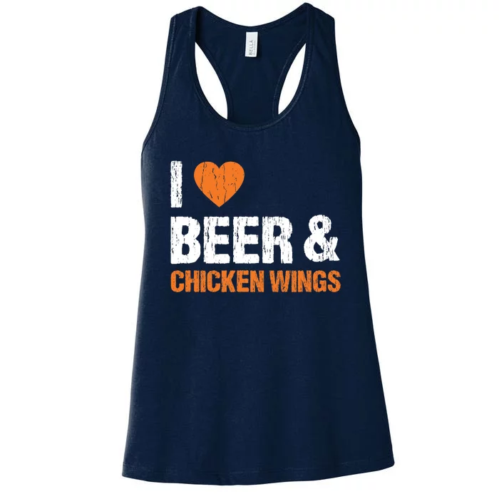 I Love Chicken Wings & Beer Funny Food Eating Lover Gift Women's Racerback Tank