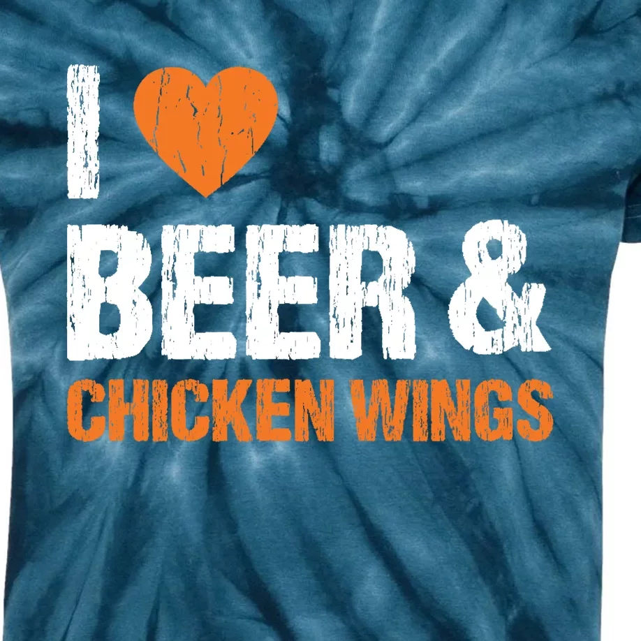 I Love Chicken Wings & Beer Funny Food Eating Lover Gift Kids Tie-Dye T-Shirt