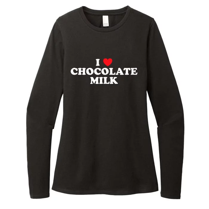 I Love Chocolate Milk Heart Yummy Drink Womens CVC Long Sleeve Shirt