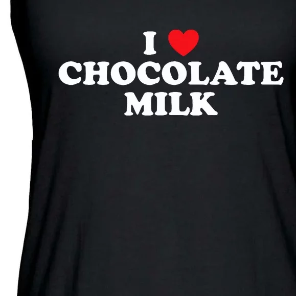 I Love Chocolate Milk Heart Yummy Drink Ladies Essential Flowy Tank