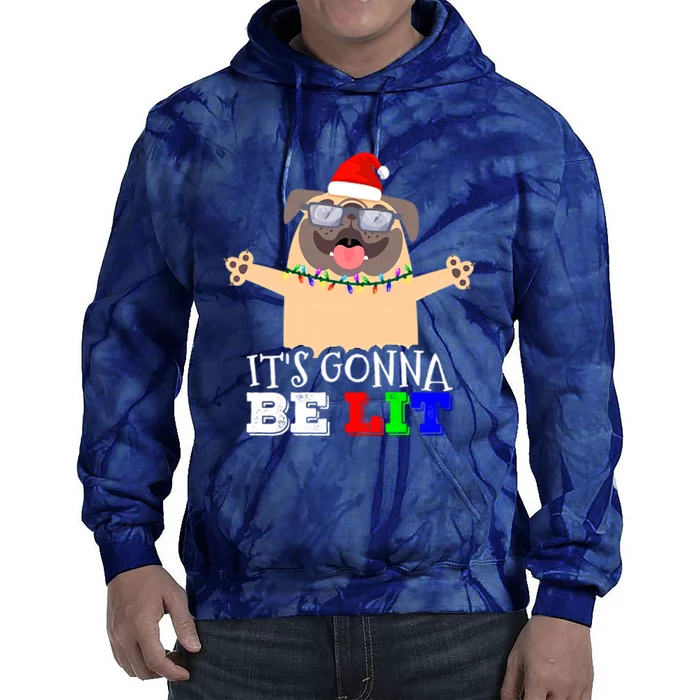 IM Lit Cute Pug Christmas Tie Dye Hoodie